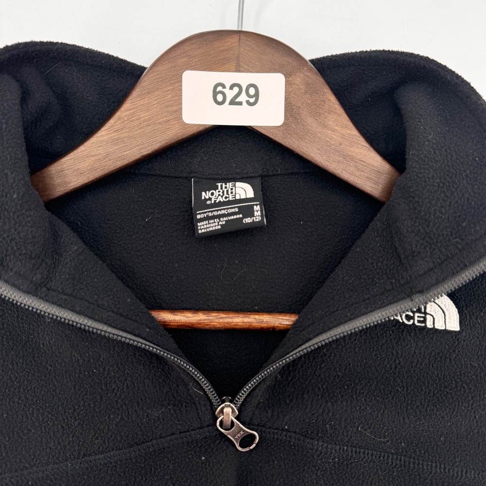 The North Face Glacier Fleece Sweater Boys Medium 10/12 Black Mock Neck 1/4 Zip - Picture 13 of 15